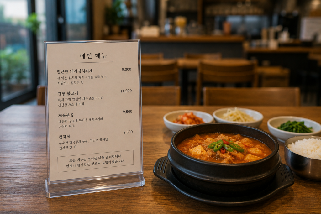 잘되는 음식점은 메뉴를 자주 바꾸지 않습니다